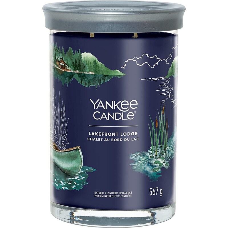 Yankee Candle vonná svíčka Signature Tumbler ve skle velká Lakefront Lodge 567g