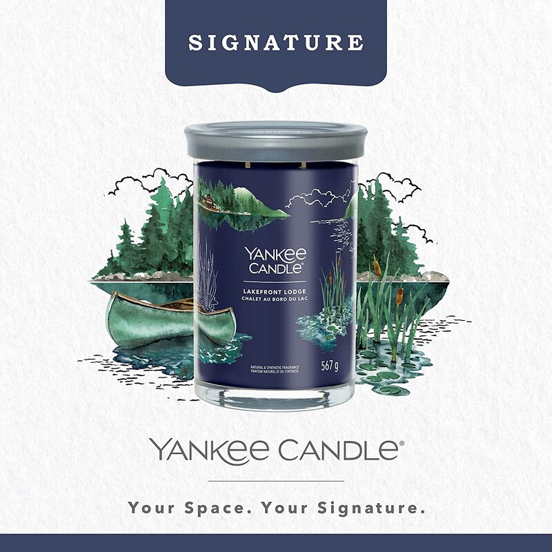 Yankee Candle vonná svíčka Signature Tumbler ve skle velká Lakefront Lodge 567g