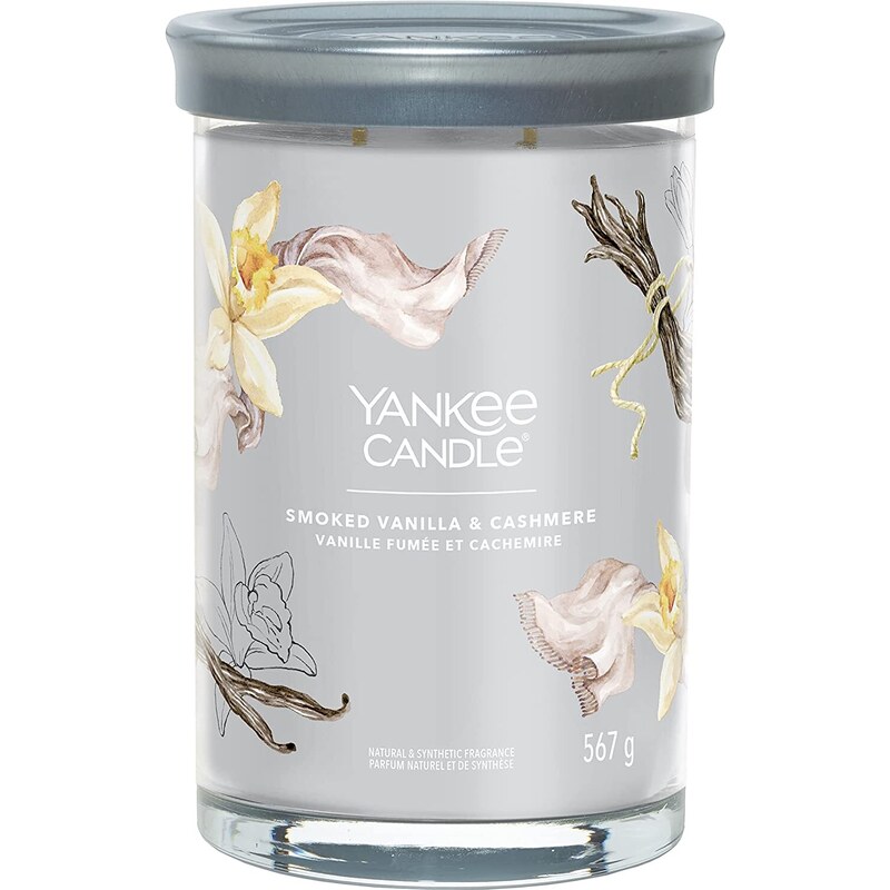 Yankee Candle vonná svíčka Signature Tumbler ve skle velká Smoked Vanilla & Cashmere 567g