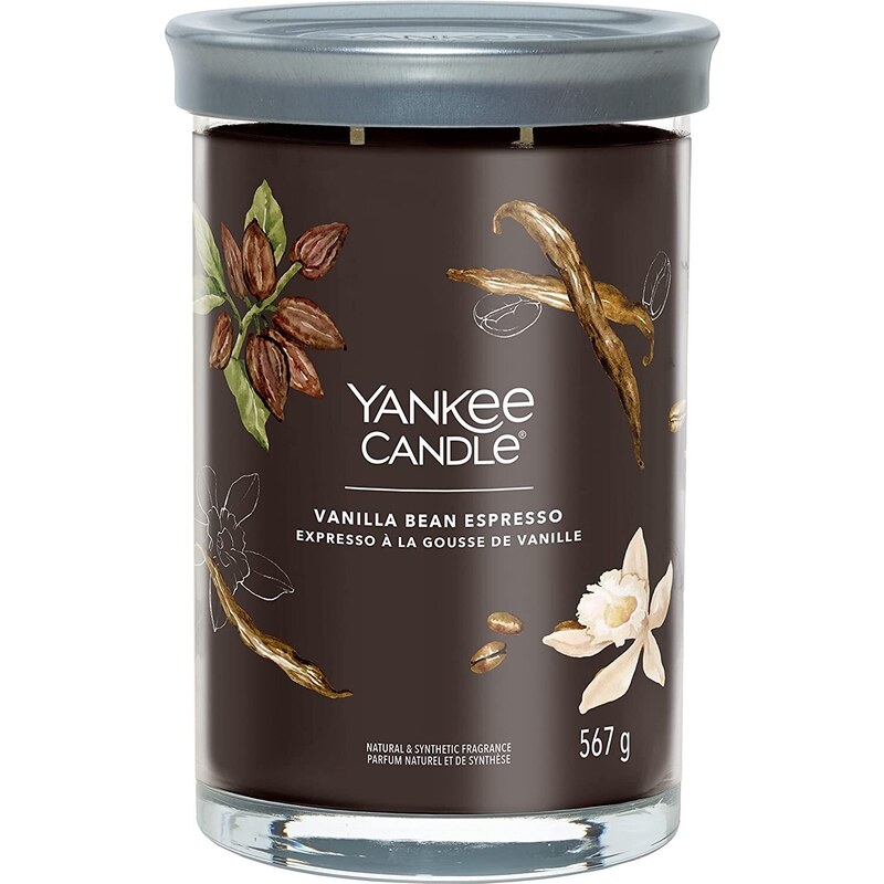 Yankee Candle vonná svíčka Signature Tumbler ve skle velká Vanilla Bean Espresso 567g