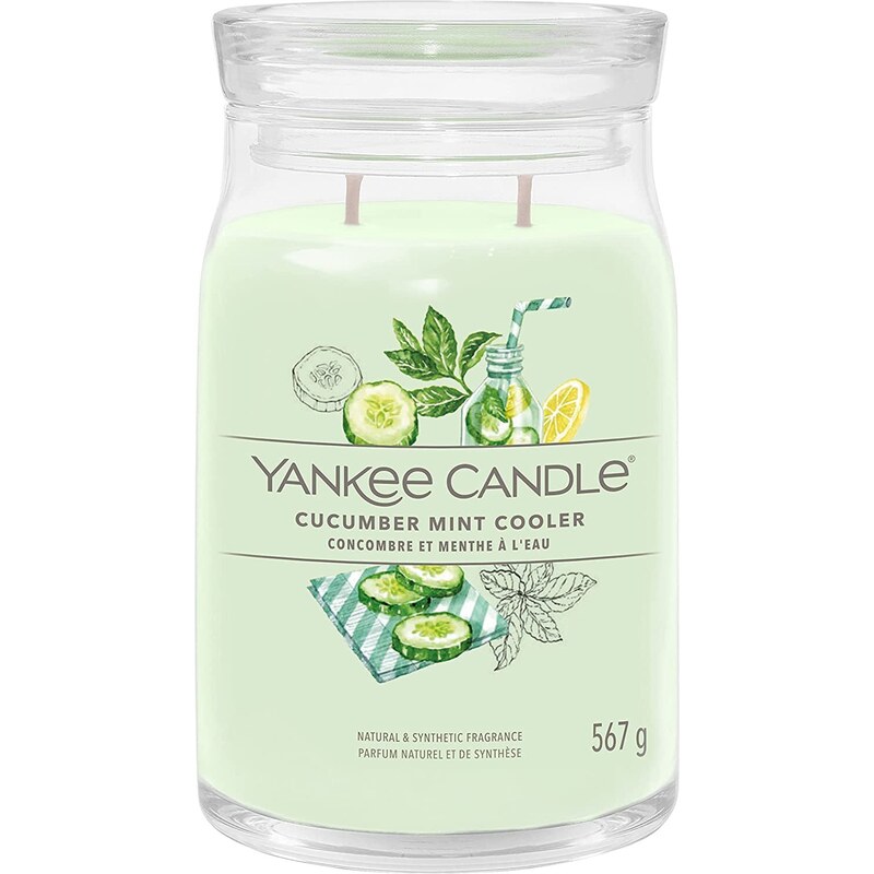 Yankee Candle vonná svíčka Signature ve skle velká Cucumber Mint Cooler 567 g