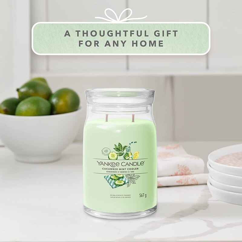 Yankee Candle vonná svíčka Signature ve skle velká Cucumber Mint Cooler 567 g