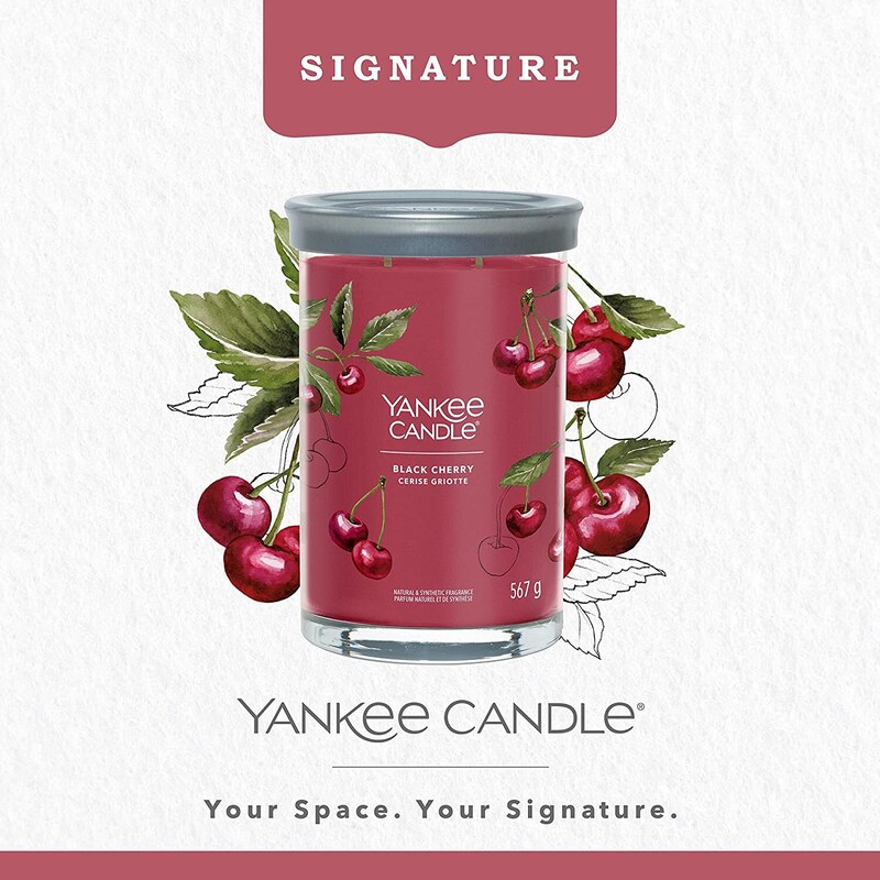 Yankee Candle vonná svíčka Signature Tumbler ve skle velká Black Cherry 567 g