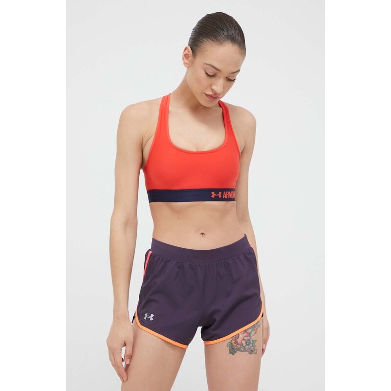 Běžecké šortky Under Armour Fly-By 2.0 šedá barva, medium waist