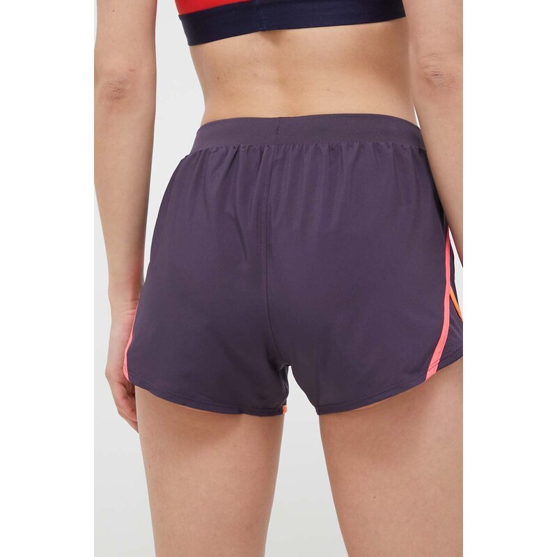 Běžecké šortky Under Armour Fly-By 2.0 šedá barva, medium waist