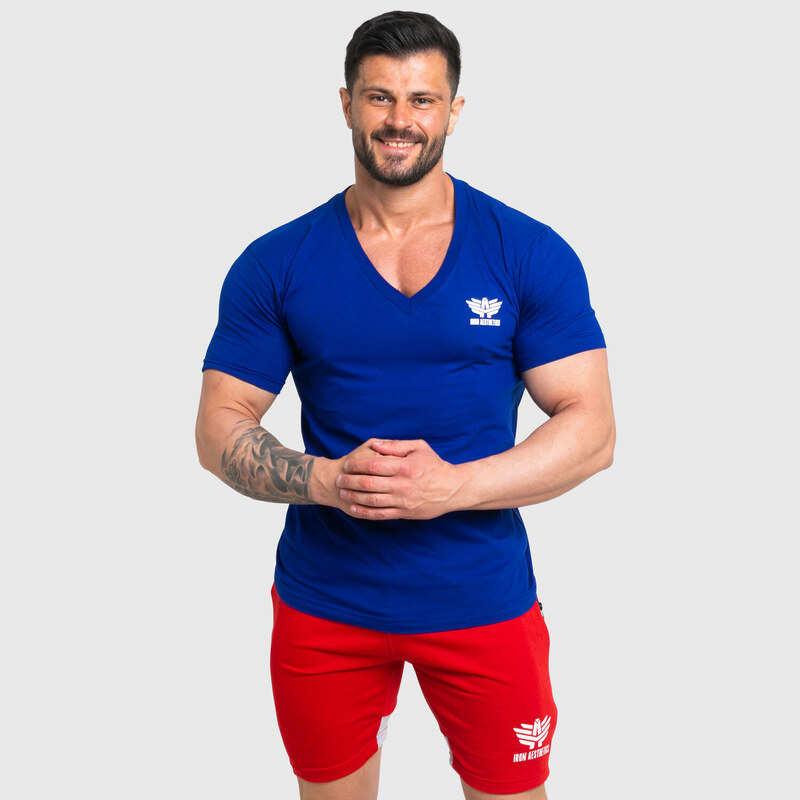 Pánské fitness tričko Iron Aesthetics Original V, modré
