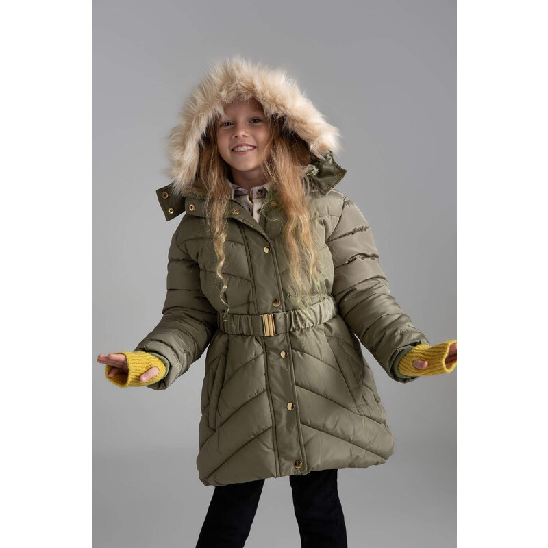 DEFACTO Hooded Faux Fur Lined Coat/Parka