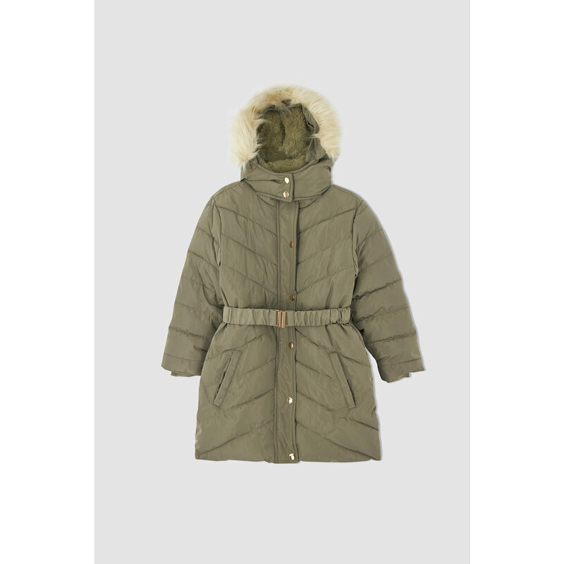 DEFACTO Hooded Faux Fur Lined Coat/Parka