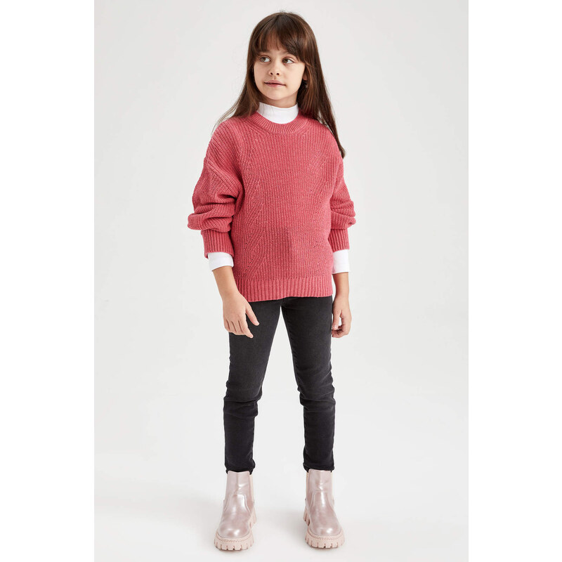 DEFACTO Girl Regular Fit Crew Neck Pullover