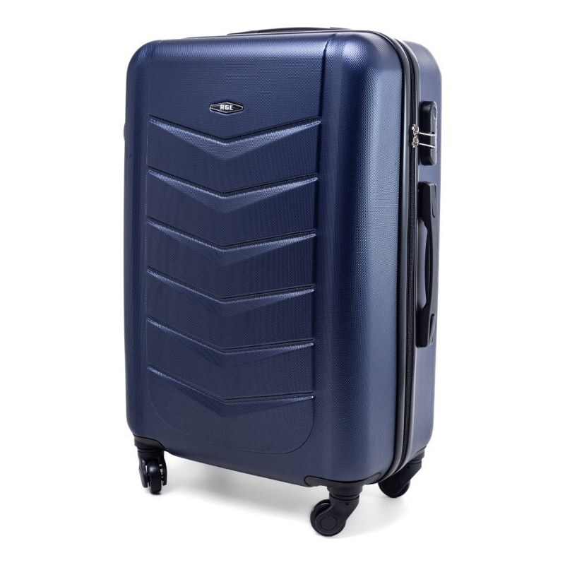 Rogal Tmavě modrý elegantní odolný kufr na kolečkách "Armor" - vel. M, L, XL
