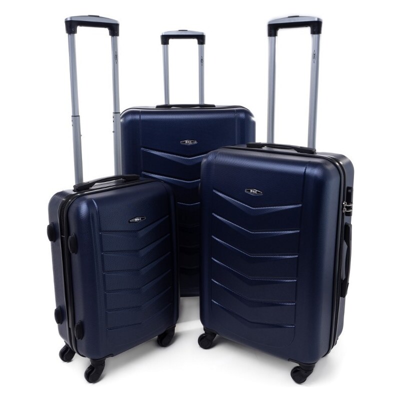 Rogal Tmavě modrý elegantní odolný kufr na kolečkách "Armor" - vel. M, L, XL
