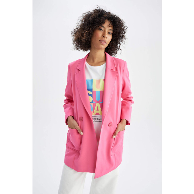 DEFACTO Oversize Fit Crepe Blazer Jacket