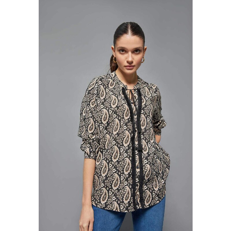 DEFACTO Patterned Balloon Sleeve Shirt