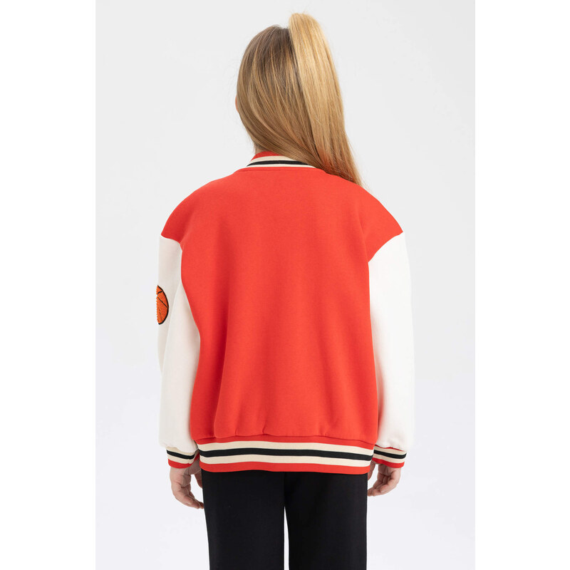 DEFACTO Girls College Collar Bomber Cardigan