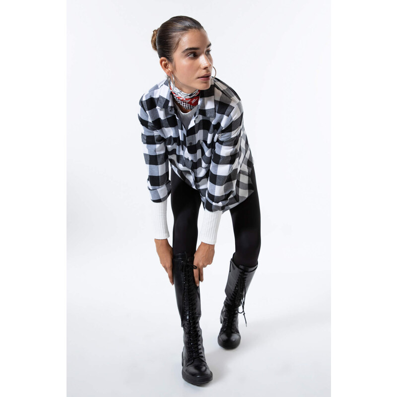 DEFACTO Regular Fit Plaid Flanel Long Sleeve Shirt