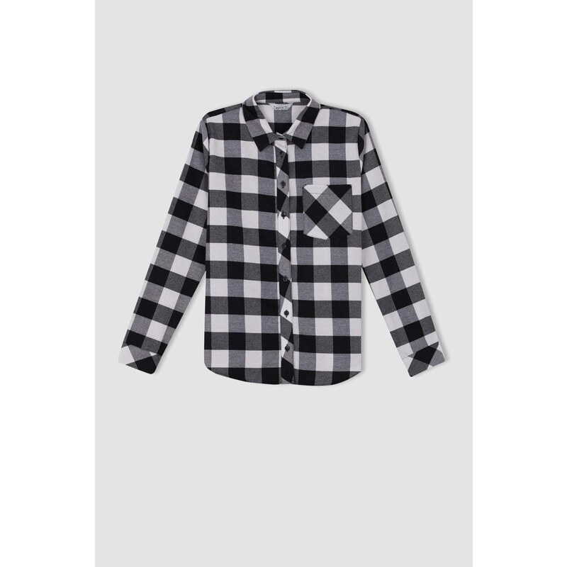 DEFACTO Regular Fit Plaid Flanel Long Sleeve Shirt