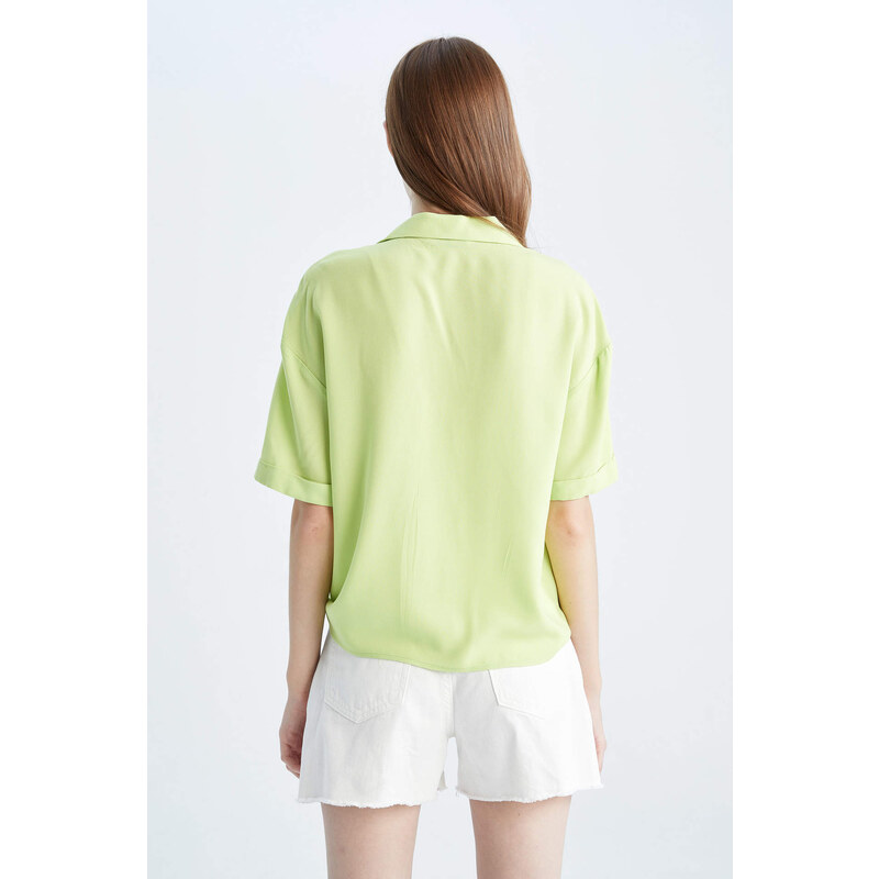 DEFACTO Relax Fit Pajama Collar Short Sleeve Shirt