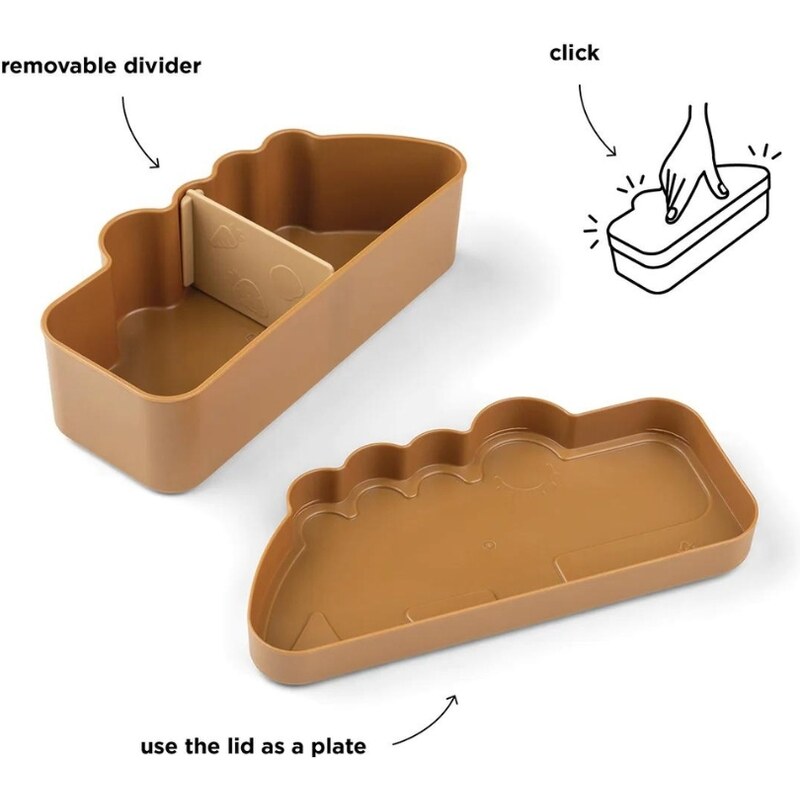 Hořčicově žlutý plastový svačinový box Done by Deer Croco