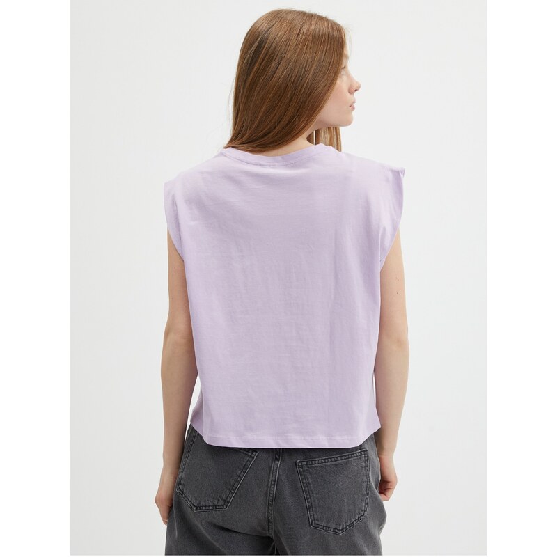 Světle fialové dámské basic tričko VERO MODA Panna - Dámské