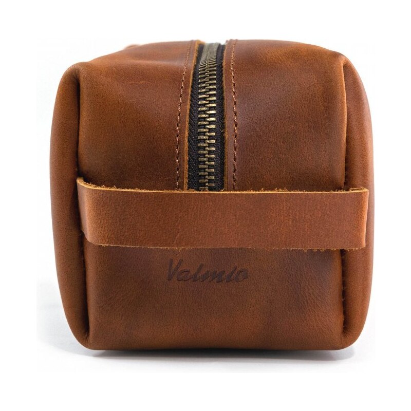 Hnědá kožená kosmetická taška Valmio Horez