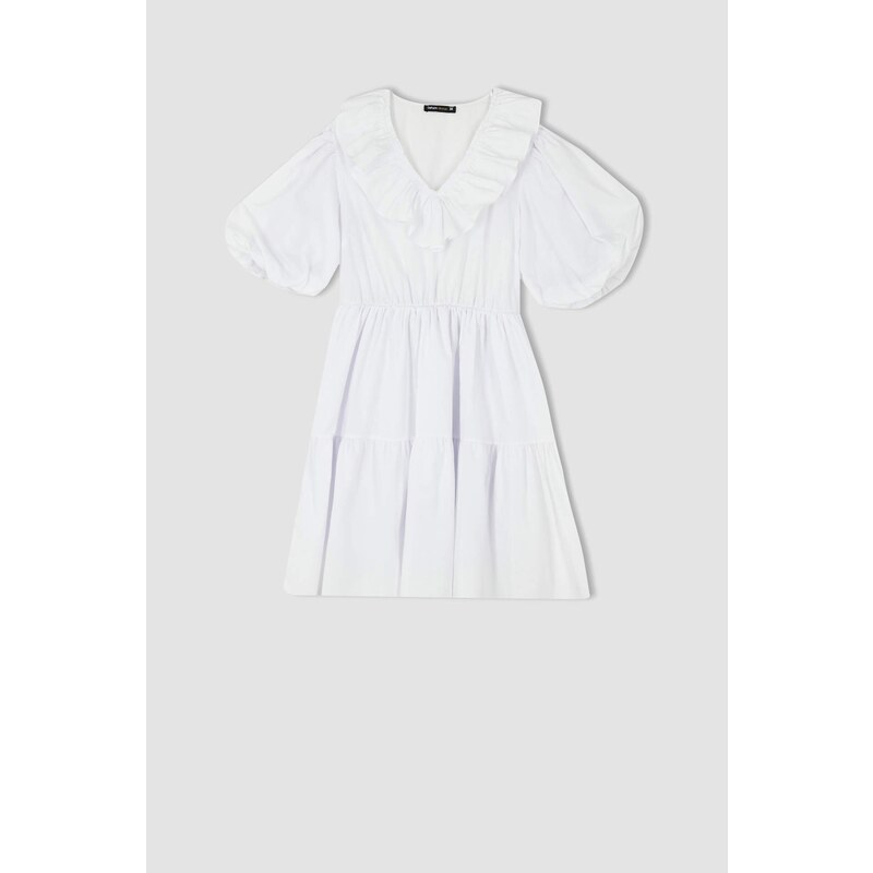 DEFACTO Short Sleeve Mini Short Sleeve Woven Dress