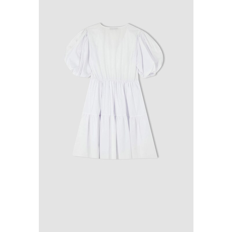 DEFACTO Short Sleeve Mini Short Sleeve Woven Dress