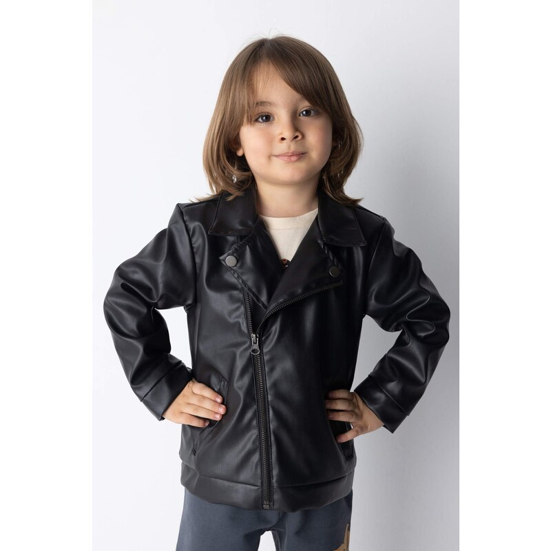 DEFACTO Baby Boy Faux Leather Coat