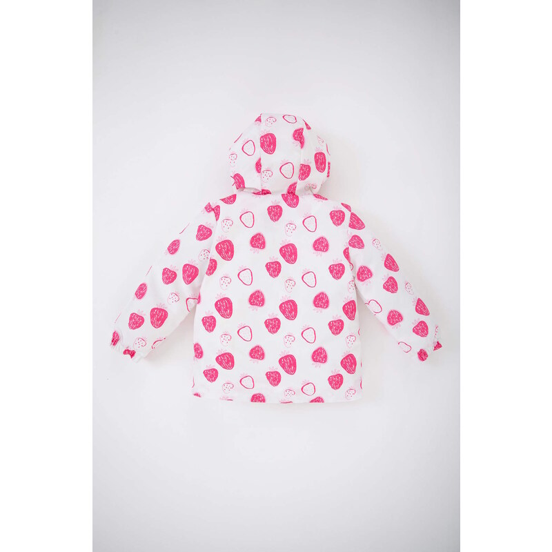 DEFACTO Baby Girls Patterned Water Repellent Hooded Coat
