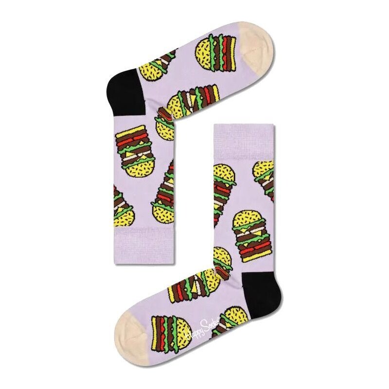 PONOŽKY HAPPY SOCKS Burger - růžová -