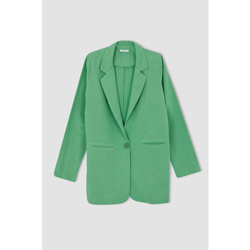 DEFACTO Regular Fit Linen Blend Blazer