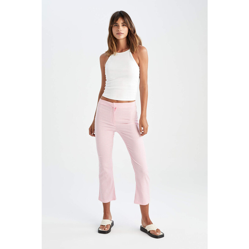 DEFACTO Crop Fit Cotton Trousers