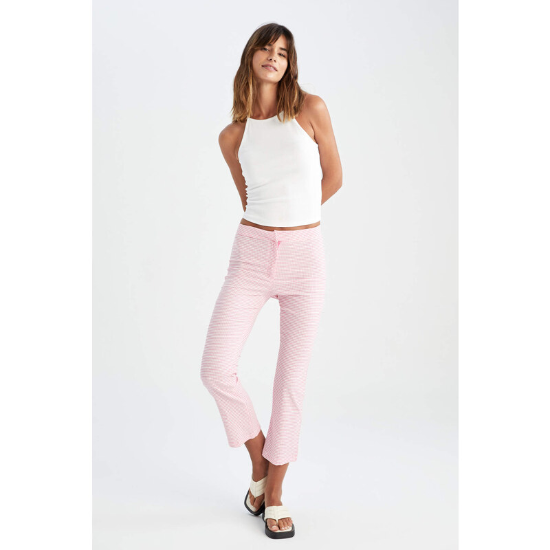 DEFACTO Crop Fit Cotton Trousers