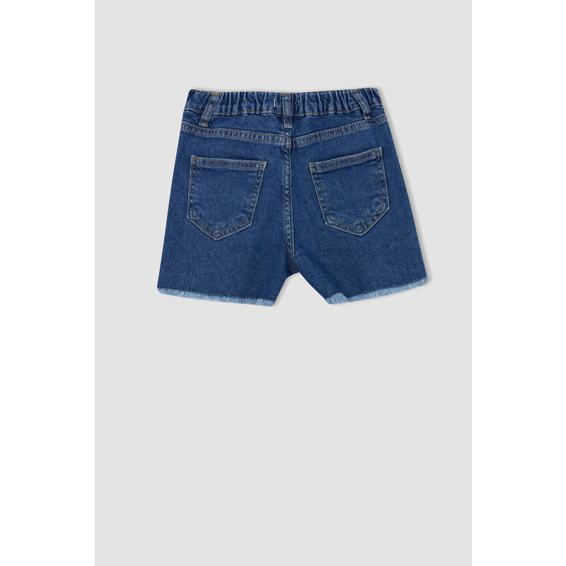 DEFACTO Girl's Mom Fit Ripped Detailed Shorts