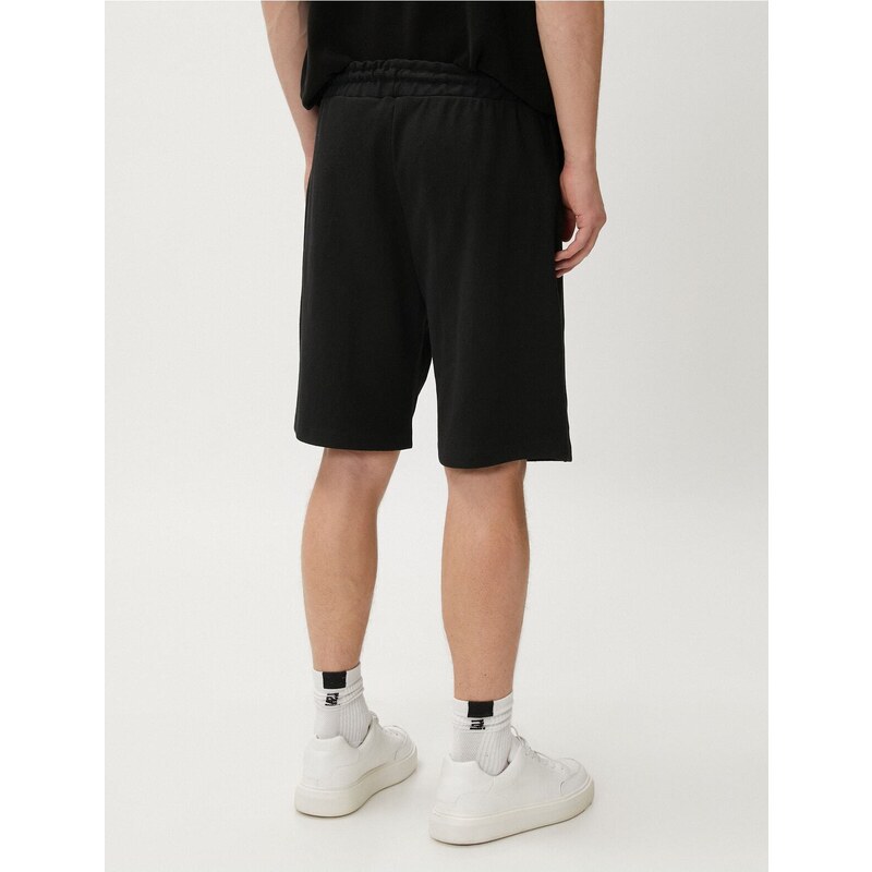 Koton Basic Bermuda Shorts with Lace-Up Waist, Pocket Detailed Slim Fit.