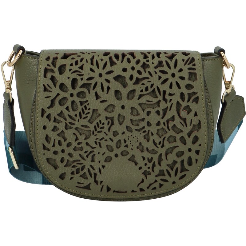 Delami Vera Pelle Dámská kožená crossbody taška Aldome, zelená 81765928