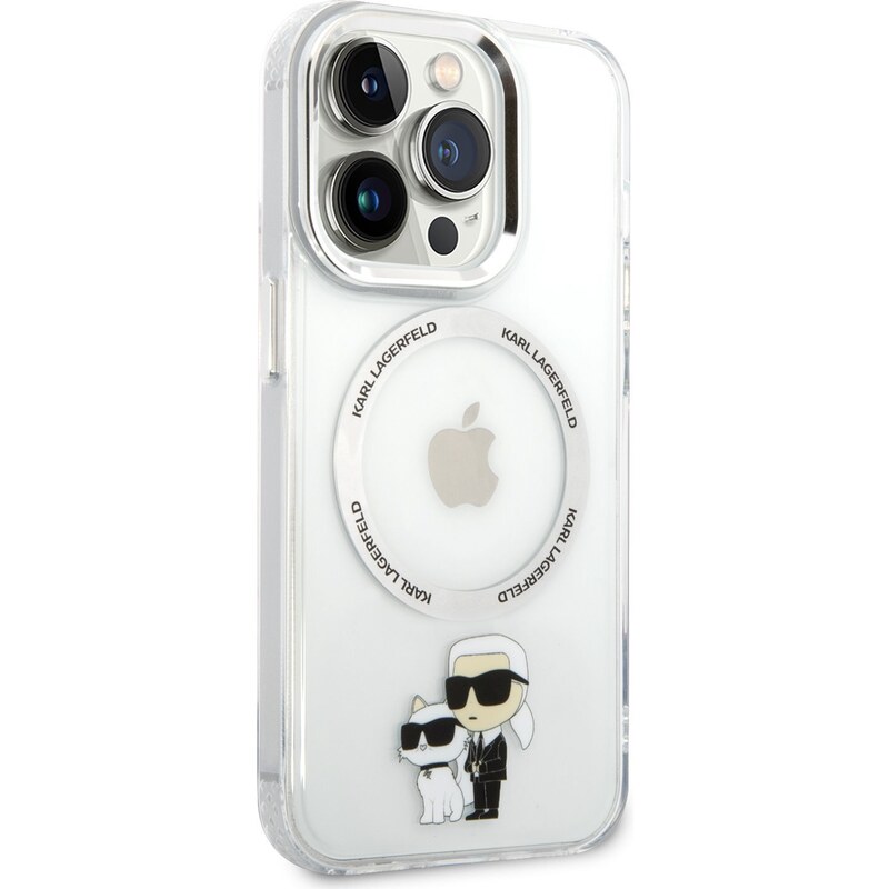 Ochranný kryt pro iPhone 13 Pro - Karl Lagerfeld, IML Karl and Choupette NFT MagSafe Transparent