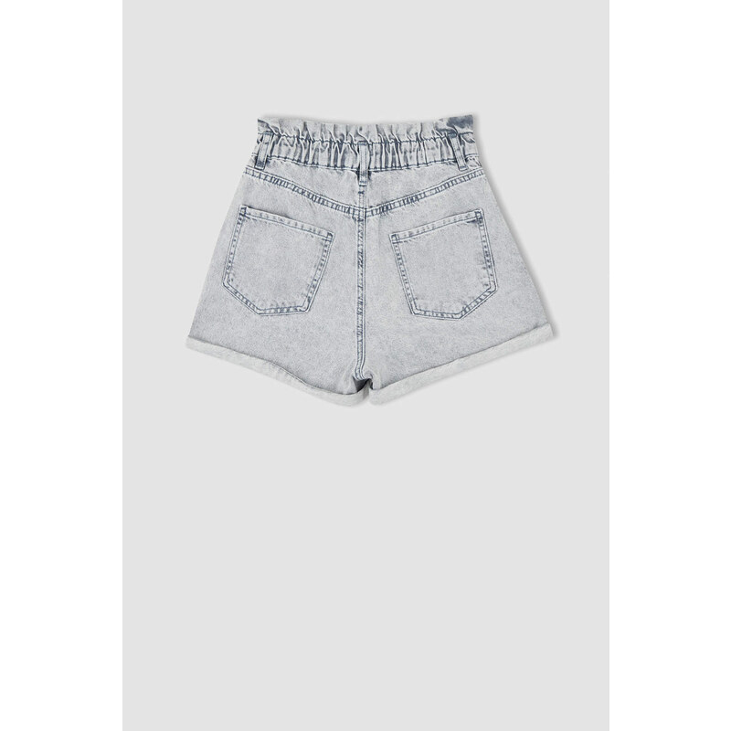 DEFACTO Paperbag Fit High Waist Mini Jean Shorts
