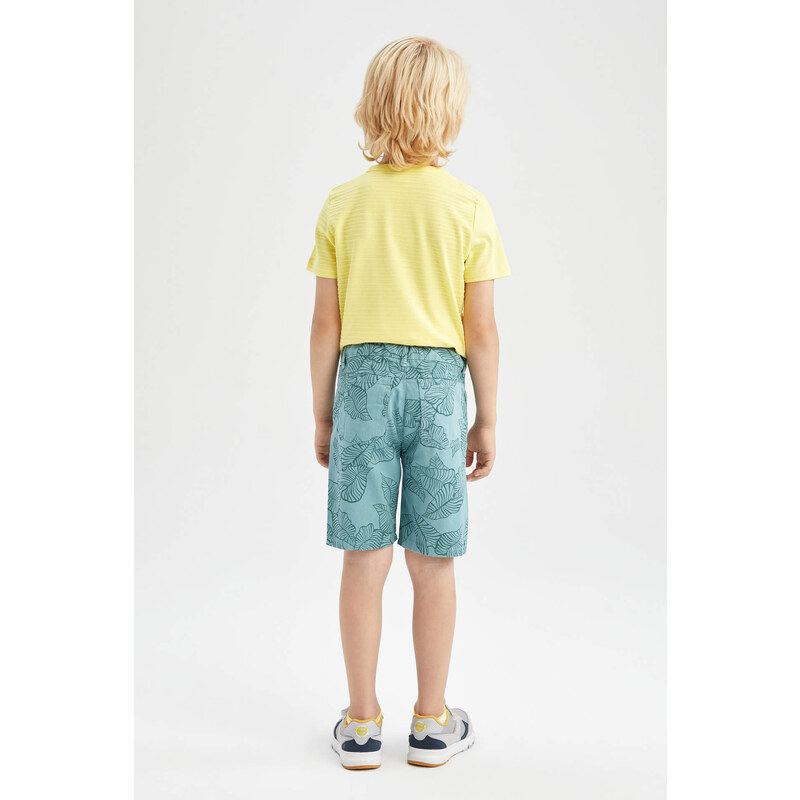 DEFACTO Boy Leaf Print Mini Bermuda Short