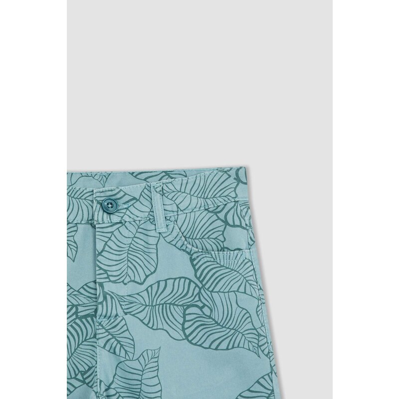 DEFACTO Boy Leaf Print Mini Bermuda Short