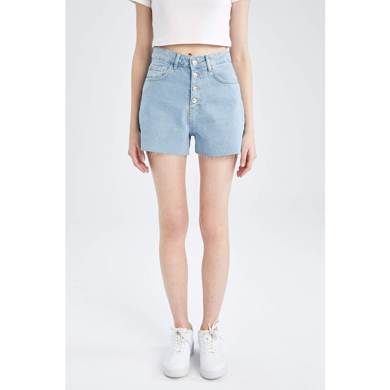 DEFACTO Mom Fit High Waisted Mini Jean Short