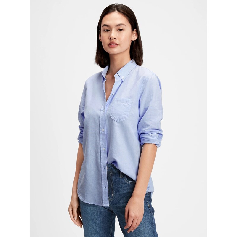 GAP Košile V-Fitted Boyfriend Oxf - Dámské