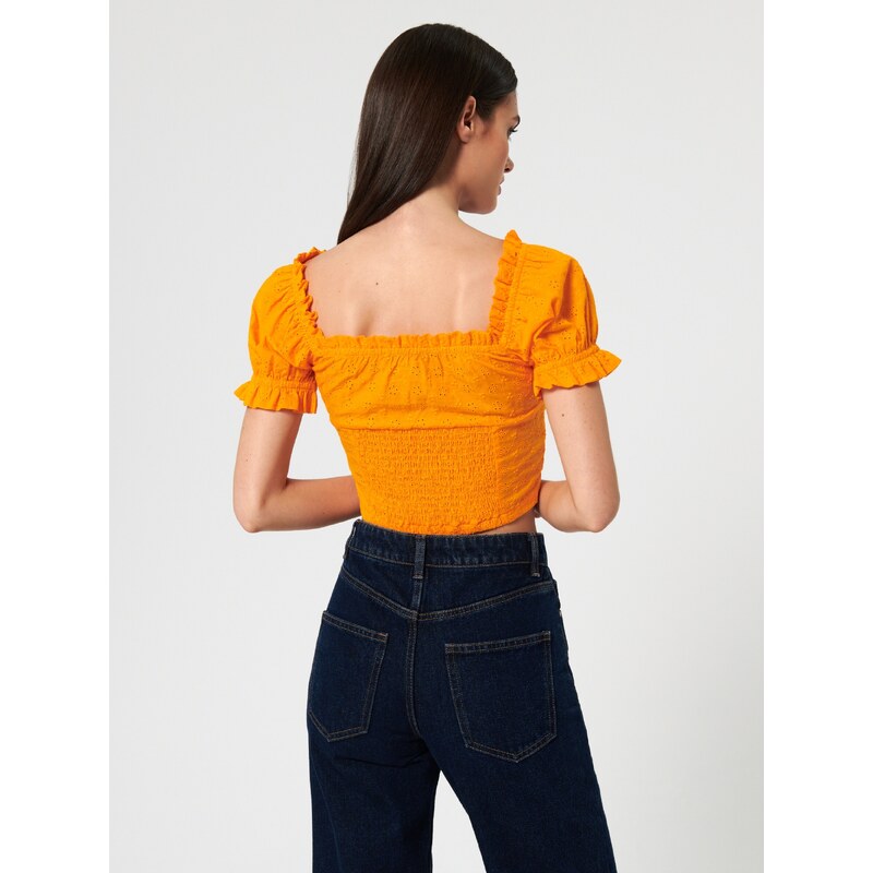 Sinsay - Crop top - oranžová