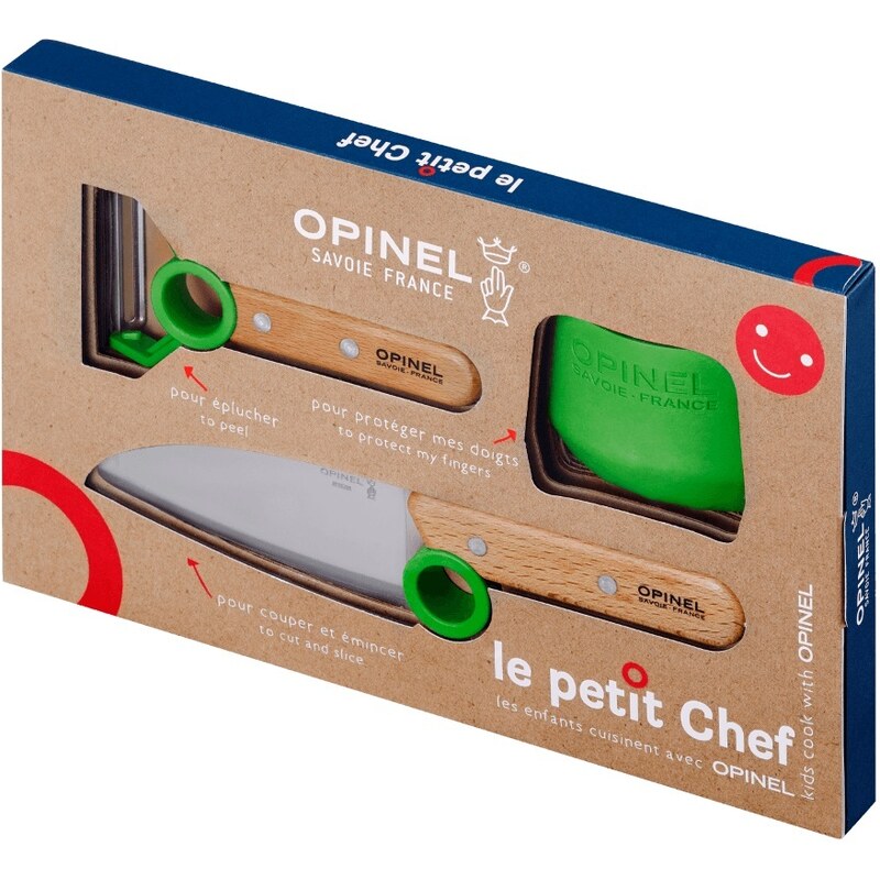 Dětský kuchařský set na krájení zelený Le Petit Chef Opinel