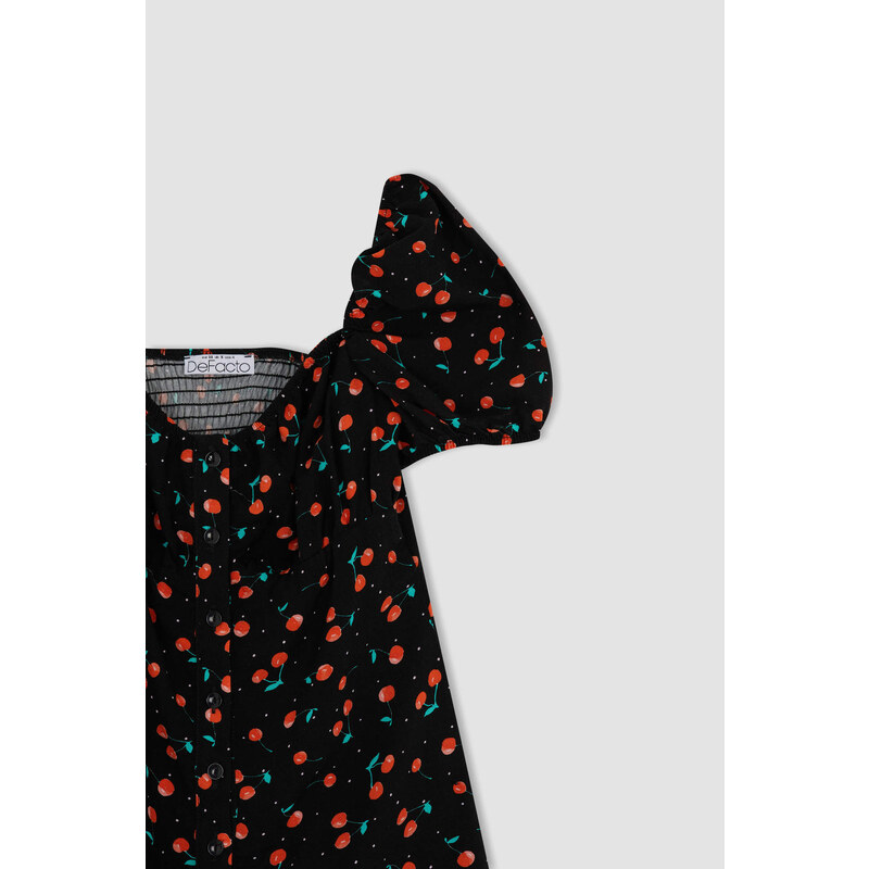 DEFACTO Heart Collar Printed Short Sleeve Jump Suit