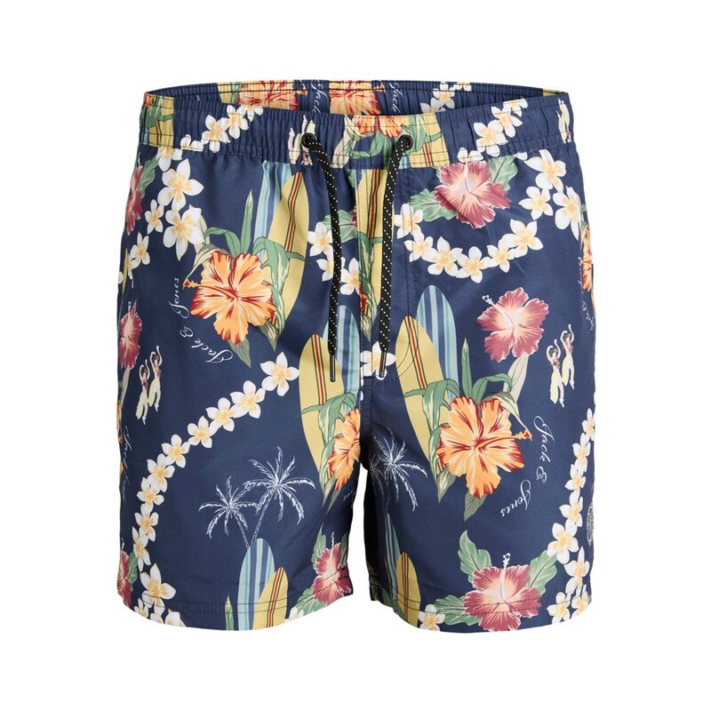 JACK & JONES Plavecké šortky JPSTFiji noční modrá / zelená /