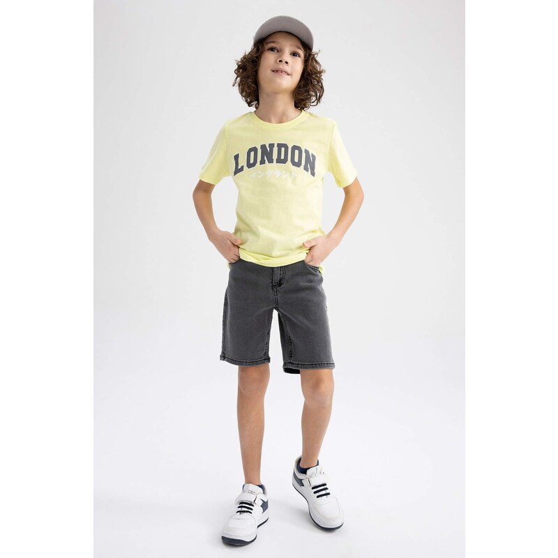 DEFACTO Boy Regular Fit Crew Neck Printed Short Sleeve T-Shirt