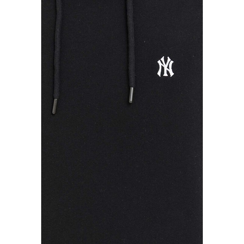 Mikina 47brand MLB New York Yankees černá barva, s kapucí, s aplikací