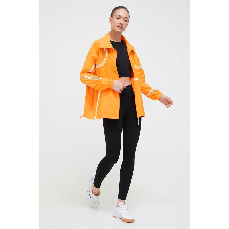 Větrovka adidas by Stella McCartney TruePace oranžová barva, přechodná, oversize