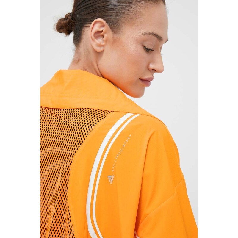 Větrovka adidas by Stella McCartney TruePace oranžová barva, přechodná, oversize