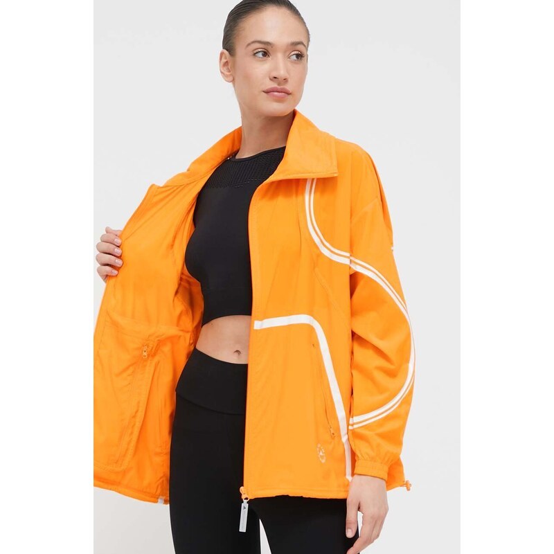 Větrovka adidas by Stella McCartney TruePace oranžová barva, přechodná, oversize